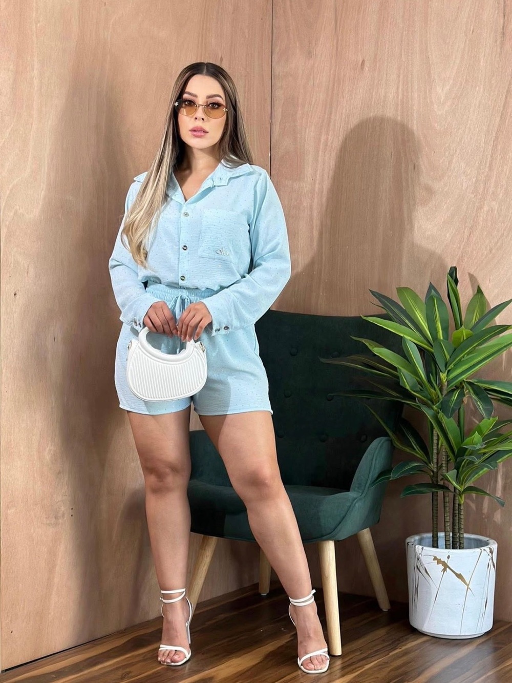 Light Blue Women's Drawstring Shorts - Casual Chic